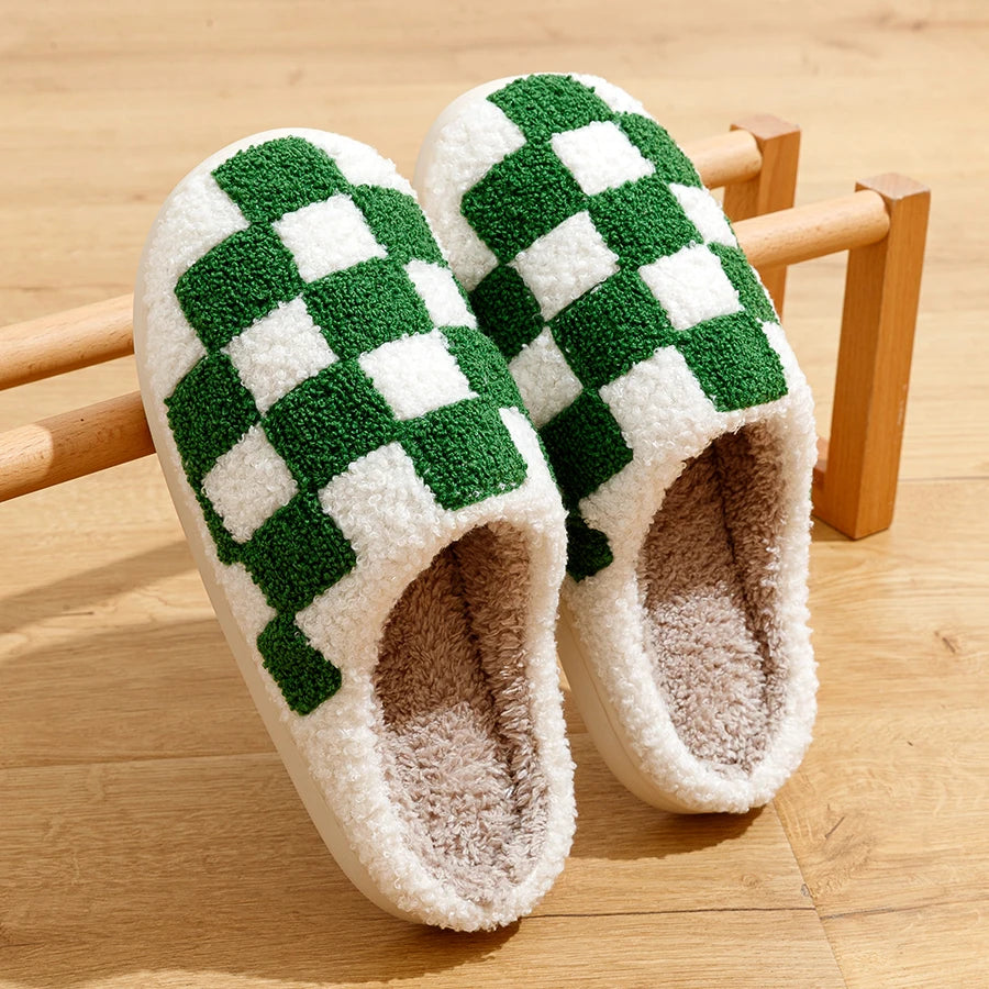 Checkered Cozy Slippers