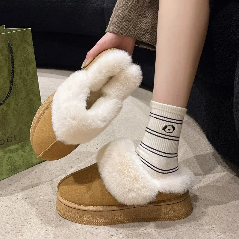 Cozy Plush Platform Slippers