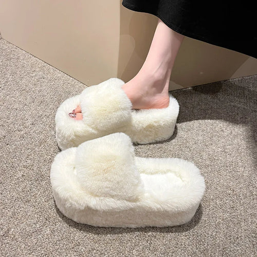 Fluffy Cloud Platform Slippers