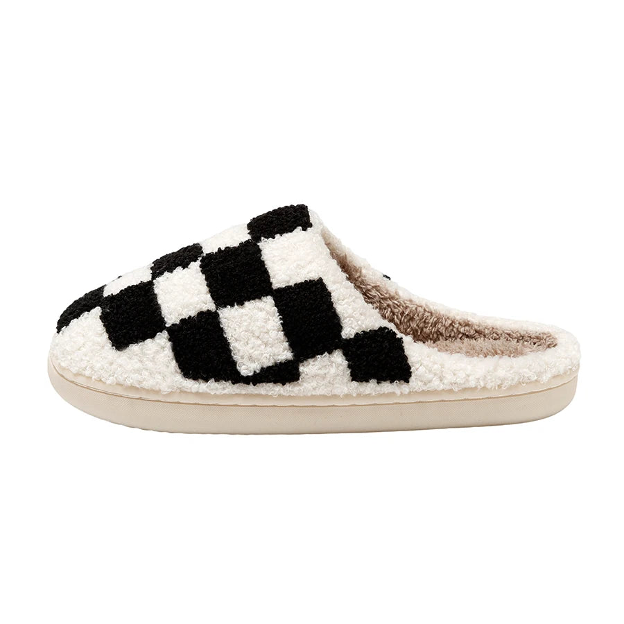 Checkered Cozy Slippers