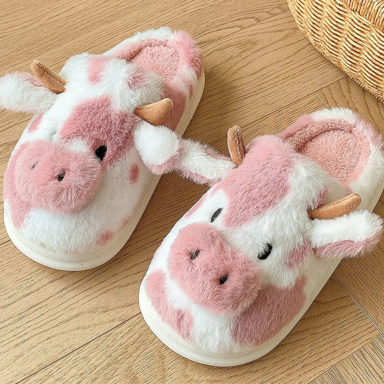 Cow Cuddles Plush Slippers