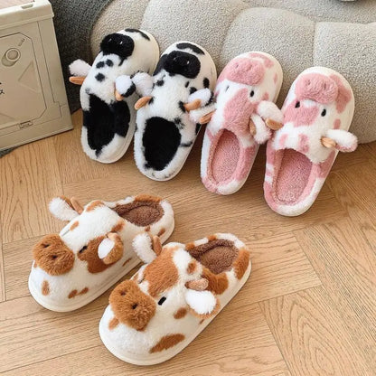 Cow Cuddles Plush Slippers