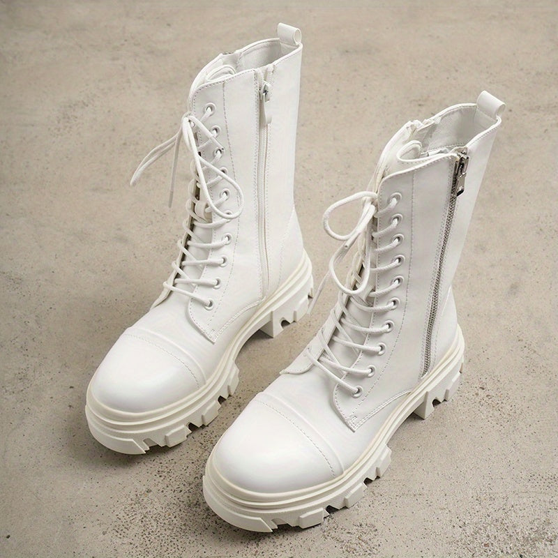 Glossy Combat Platform Boots