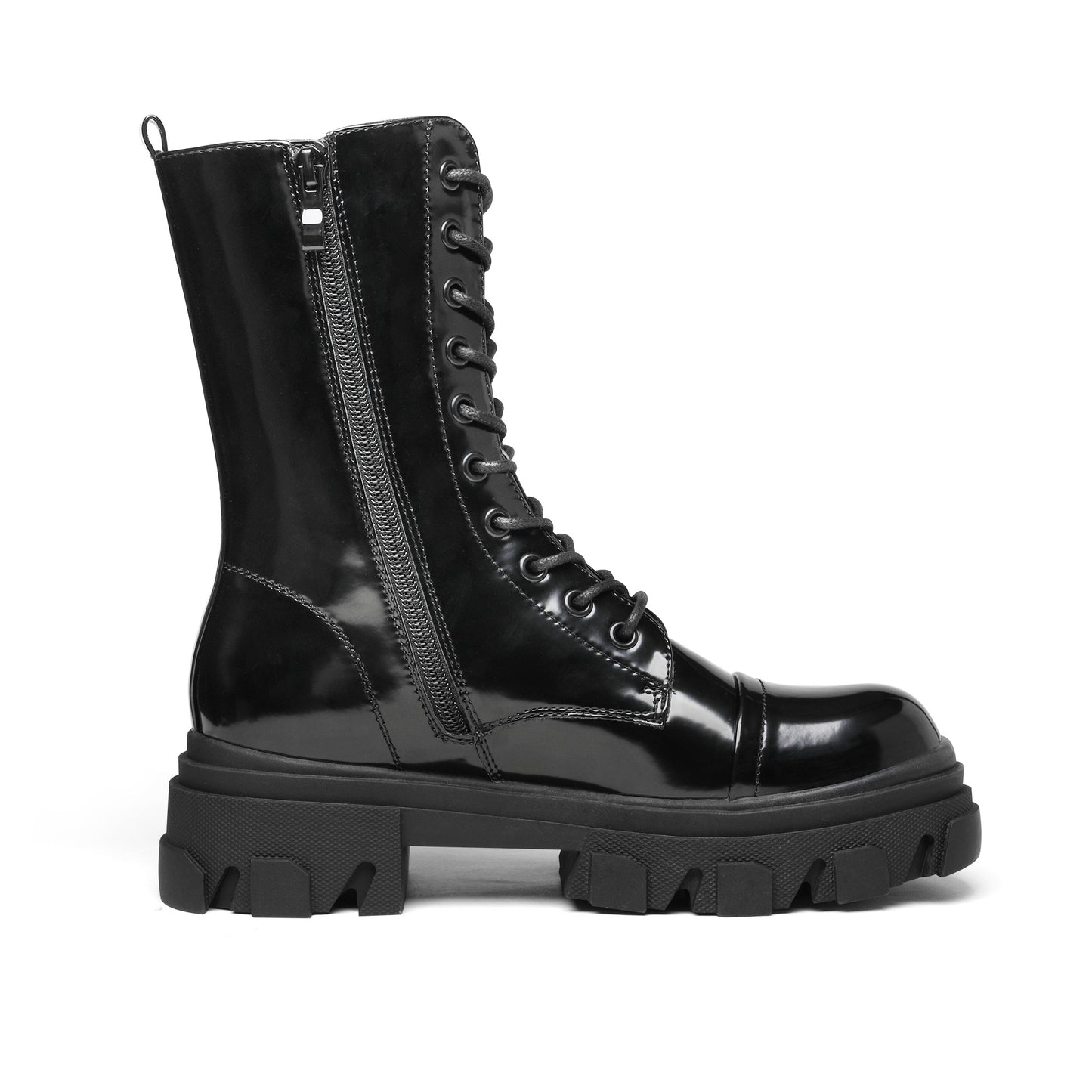 Glossy Combat Platform Boots