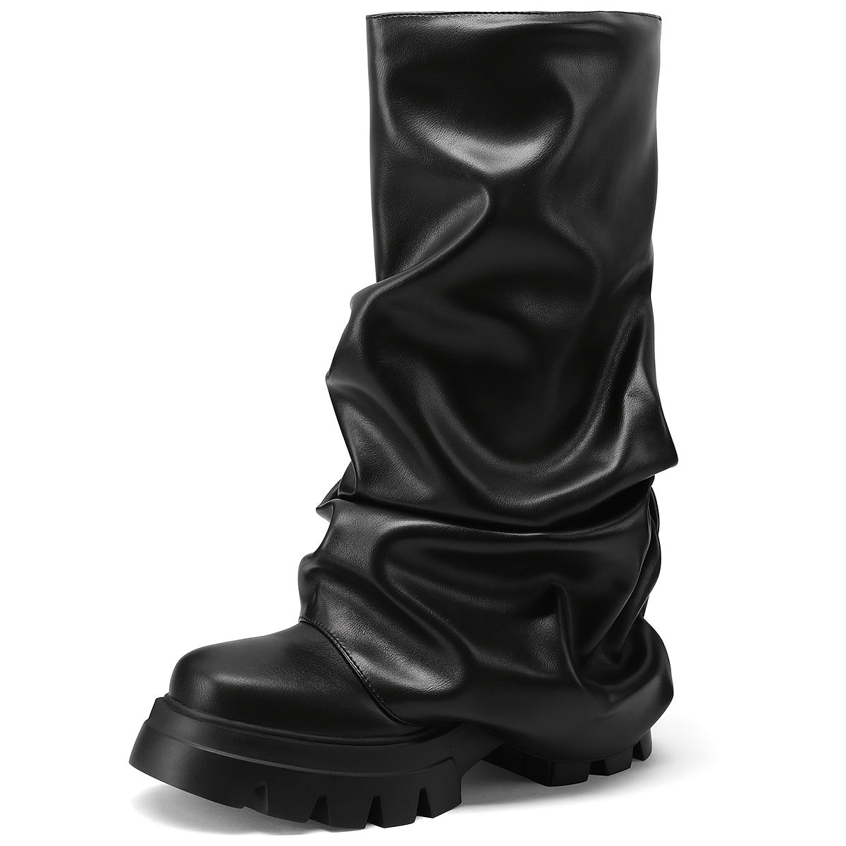 Metallic Slouchy Platform Boots