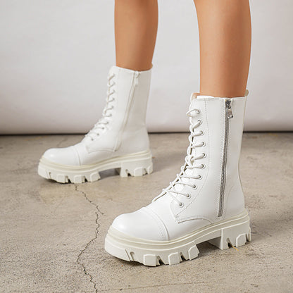Glossy Combat Platform Boots