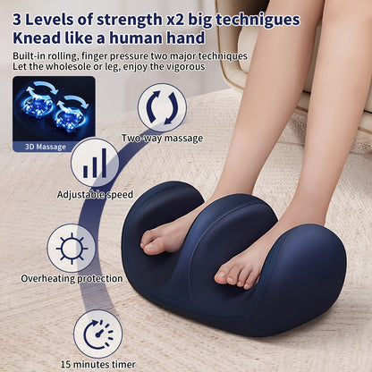 3D Shiatsu Foot Calf Massager With Deep Kneading And Heating Function