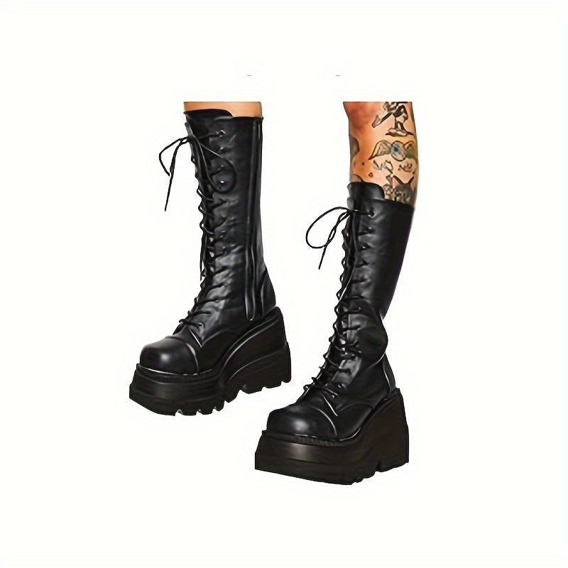Minimalist Platform Lace-Up Boots