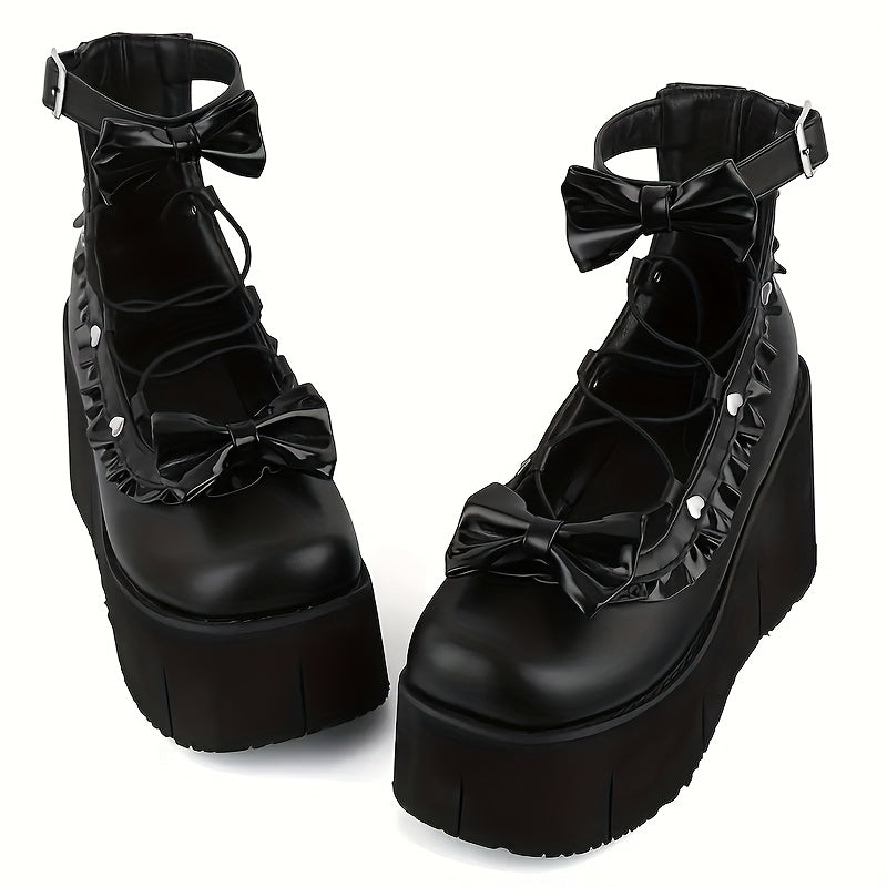 Bow & Stud Platform Shoes