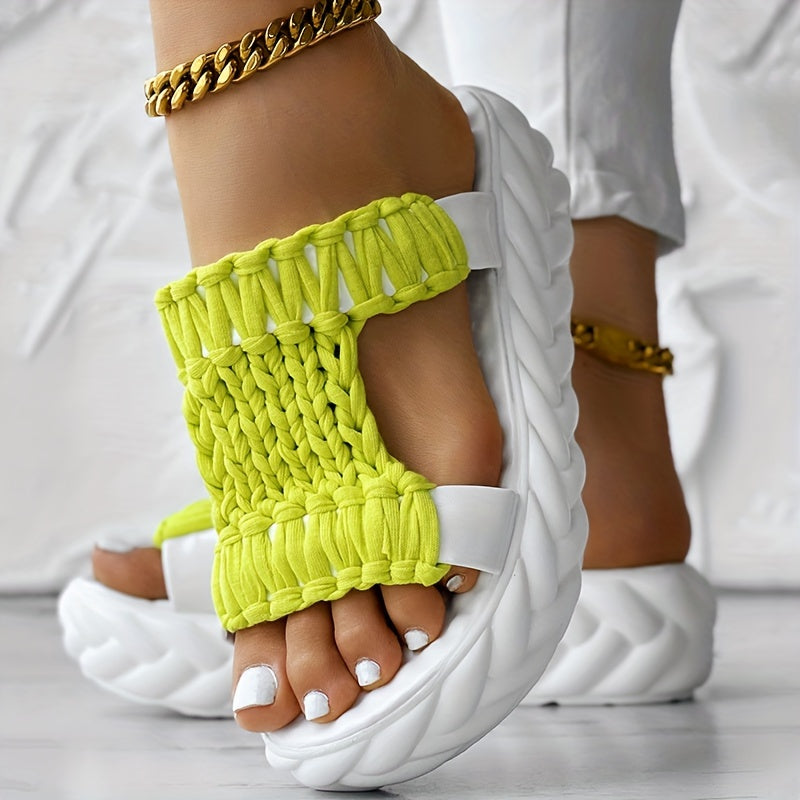 Braided Platform Slippers